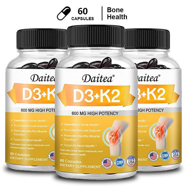 Vorallme D3+k2 Vitamin Capsules-supports Healthy Teeth, Muscles And Joints, Strengthens Bones, Protects The Heart, And Enhances Immunity 60 count-3... on Productcaster.