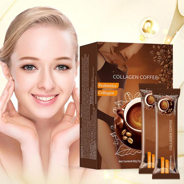 Collagen Coffee Powder, Collagen Coffee Supplement, Instant Coffee Mix Powder Supports Energy And Weight Management 2 Box - 24pcs on Productcaster.