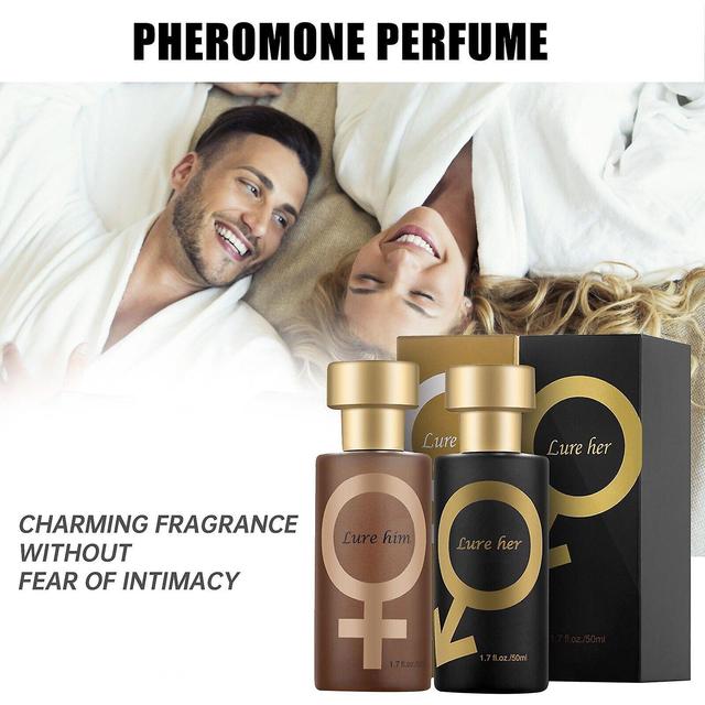 2pcs Aphrodisiac Golden Lure her/him Pheromone Perfume Spray Oil For Men Women 50ml 2024 New 2023 Hot 100% 1pcs Lure him on Productcaster.