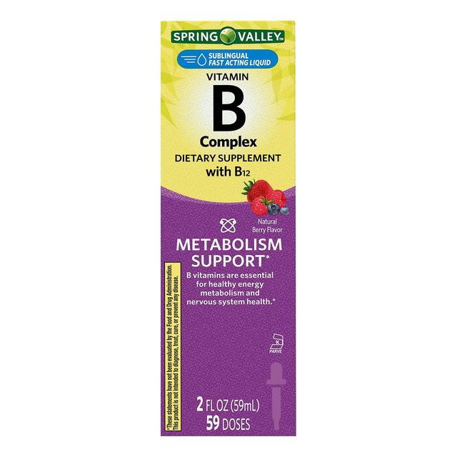 Spring Valley Complesso vitaminico b della valle primaverile con b12, integratore alimentare liquido, 2 fl oz, 59 dosi on Productcaster.