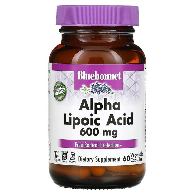 Bluebonnet Nutrition, Ácido alfa-lipóico, 600 mg, 60 cápsulas vegetais on Productcaster.