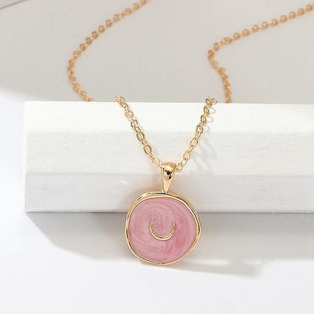 Behover Beautiful handmade necklace with enamel in with moon, lightning & heart Pink on Productcaster.