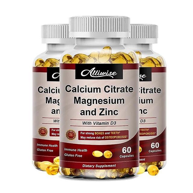 3X Calcium Magnesium Zinc Capsule Vitamin D3 for Strong Bones Teeth Heart Nerve Increase Immune Function SupplementTIB TIB . 60pcs 3X Bottle on Productcaster.