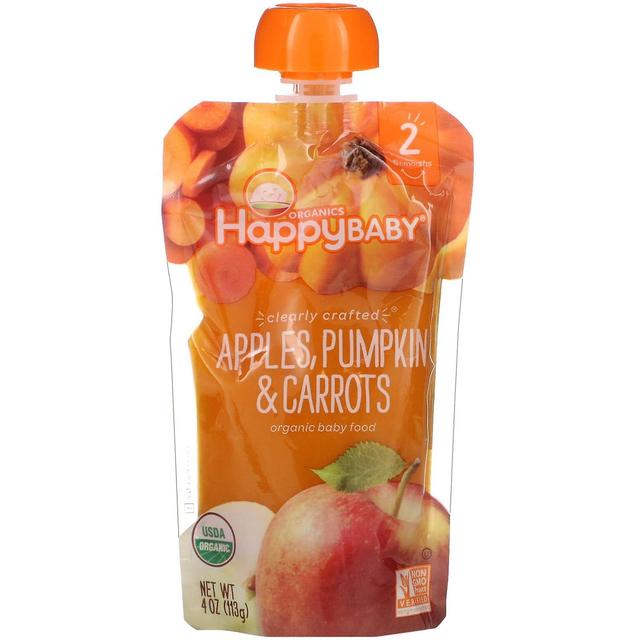 Happy Family Organics, Happy Baby, Organic Baby Food, 6+ Months, Apples, Pumpkin & Carrots, 4 oz (11 on Productcaster.