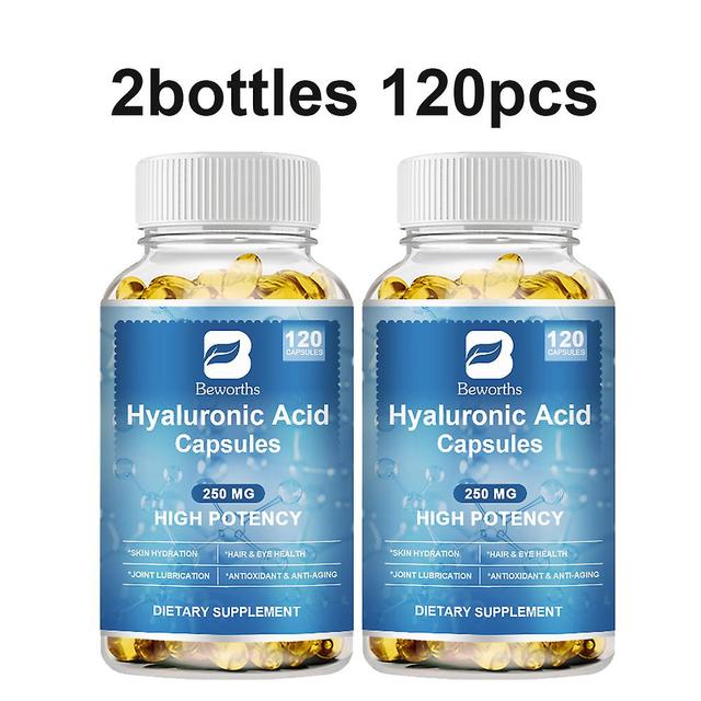 Visgaler Hyaluronic Acid Supplements Plus Biotin&vitamin C High Potency Support Skin Hydration,joint Lubrication,hair&eye Health 2bottles 120capsules on Productcaster.