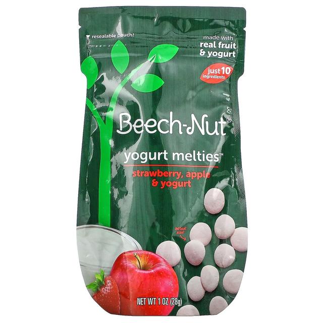 Beech-Nut Noce di faggio, Melties di yogurt, 8+ mesi, fragola, mela e yogurt, 1 oz (28 g) on Productcaster.