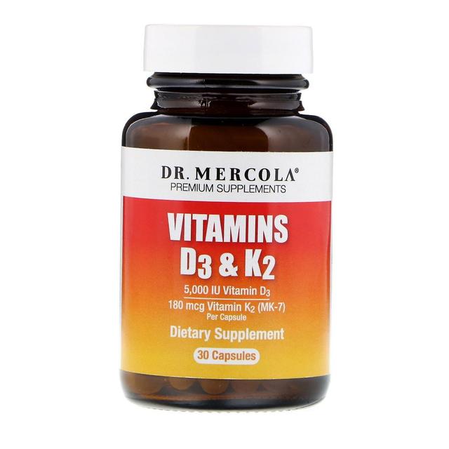 Dr. Mercola, Vitamins D3 & K2, 30 Capsules on Productcaster.