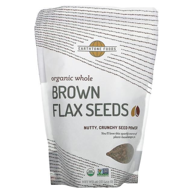 Earthtone Foods, Organic Whole Brown Flax Seeds, 16 oz (453 g) on Productcaster.