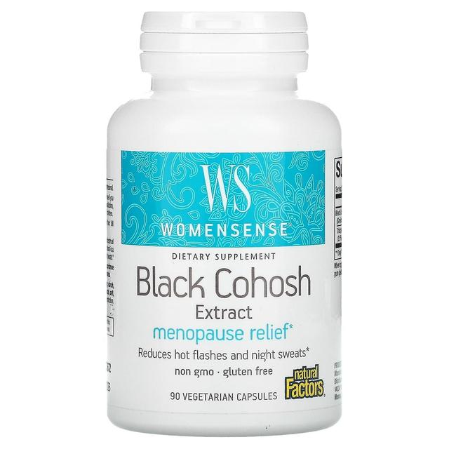 Natural Factors, WomenSense, Black Cohosh Extract, Menopause Relief, 90 Vegetarian Capsules on Productcaster.