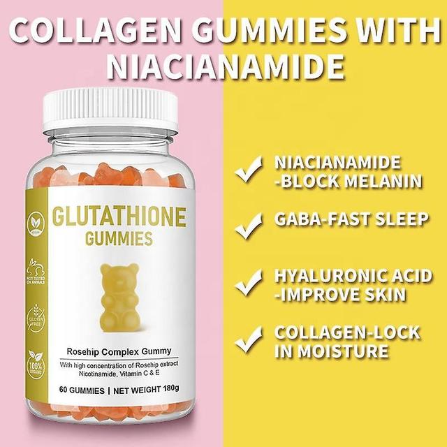 Gélifiés au collagène avec glutathion et glycine Vitamine C Biotine 500 mg Anti-âge défiant l’âge Blanchiment de la peau Vitamines gélifiées Complé... on Productcaster.