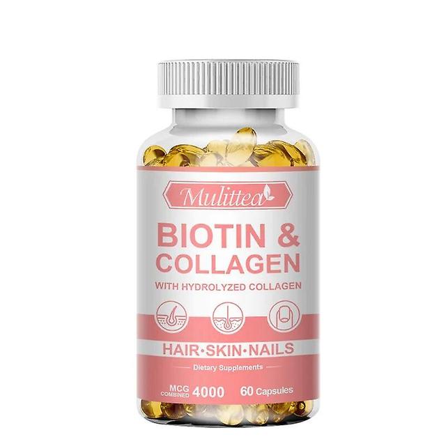 Biotin & Collagen Capsules For Healthy Nails Hair Growth Strong Hair Dry Hair Smooth Skin Hydrating Sun SpotsTIB TIB . 60pcs on Productcaster.