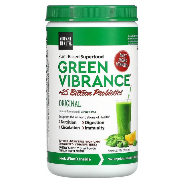 Vibrant Health, Green Vibrance +25 Billion Probiotics, Version 19.1, 11.92 oz (337.8 g) on Productcaster.