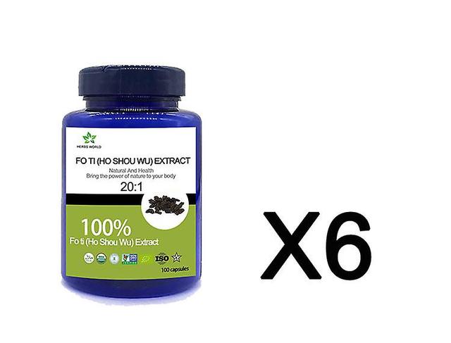 Vorallme Natural Fo Ti (ho Shou Wu) Extract Capsules, 100% Fo Ti (ho Shou Wu) Extract Powder 20:1 6 bottle 100pcs on Productcaster.