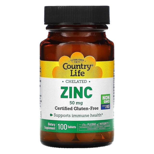 Country Life, Chelated Zinc, 50 mg, 100 Tablets on Productcaster.