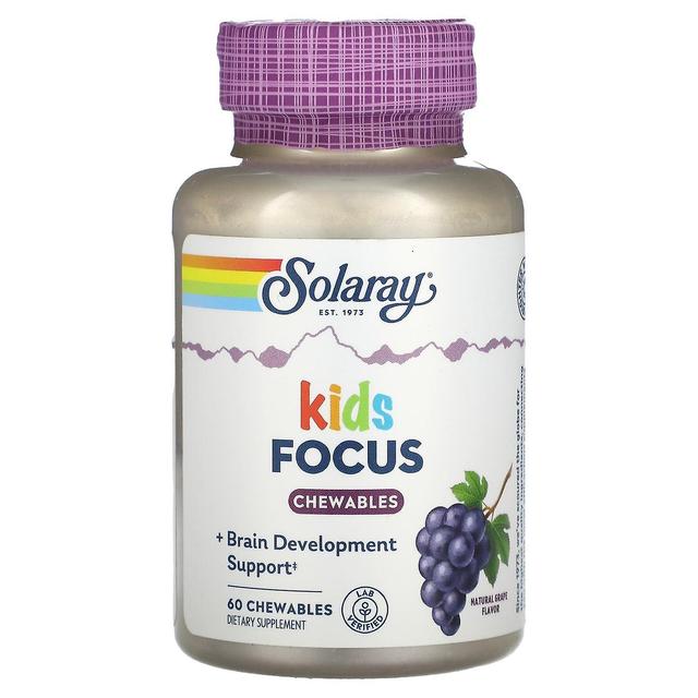 Solaray, Kids, Focus Chewables, Natural Grape, 60 Chewables on Productcaster.