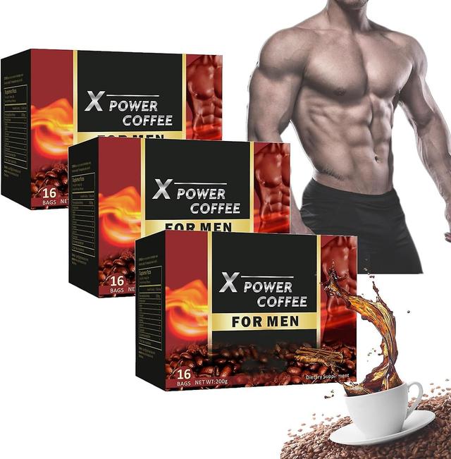 Nspiel Black Maca Men's Energy Coffee, Instant Maca Coffee Powder, Natural Energy Supplement Coffee Blend Increase Energy & Strength 600g - 3pcs on Productcaster.