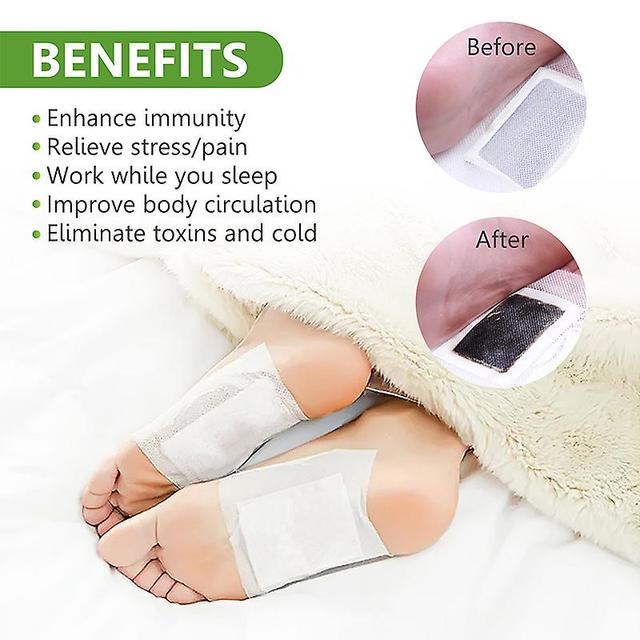 Wormwood Bamboo Charcoal Foot Patch Detoxify Toxins Relieve Stress Foot Sticker Professional Body on Productcaster.