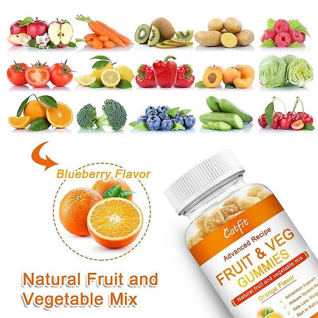 Catfit Natürliche organische süße Orange Geschmack Compound Obst und Gemüse Gummi Multivitamin-Ergänzung Köstliche Snackshuamade Huamade 30pcs on Productcaster.