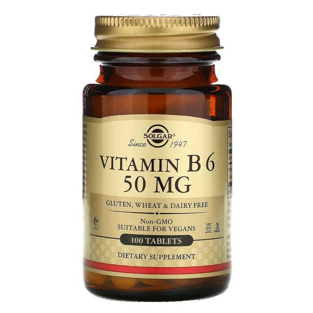 Solgar, B6-vitamiini, 50 mg, 100 tablettia on Productcaster.