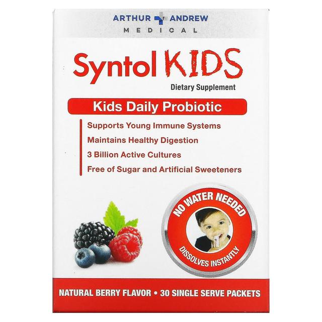 Arthur Andrew Medical, Syntol Kids, Kids Daily Probiotic, Natural Berry, 30 Single Serve Packets on Productcaster.