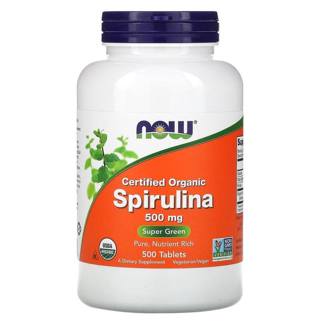 NOW Foods, Spirulina Orgânica Certificada, 500 mg, 500 Comprimidos on Productcaster.