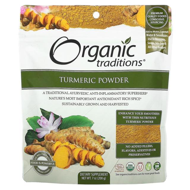 Organic Traditions Økologiske traditioner, Gurkemeje pulver, 7 oz (200 g) on Productcaster.