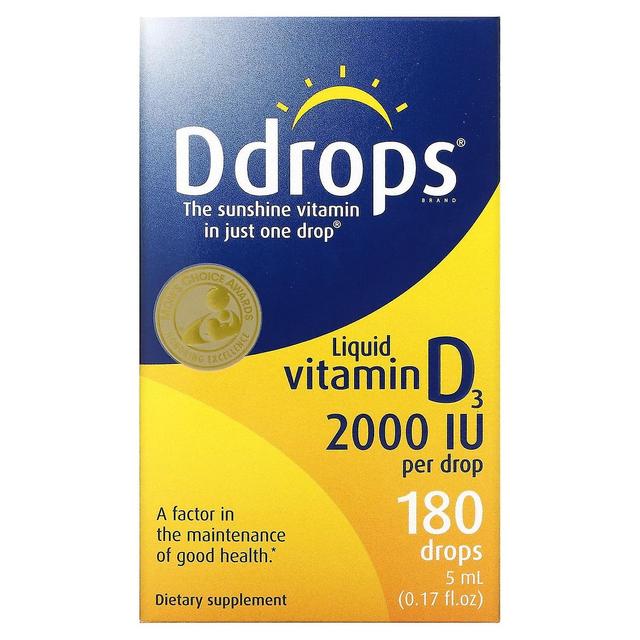 Ddrops, Vitamina Líquida D3, 2.000 UI, 0.17 fl oz (5 ml) on Productcaster.