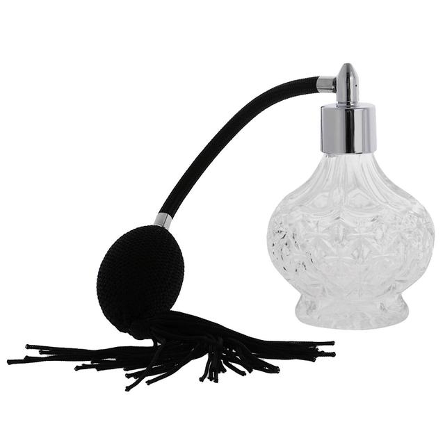 Verre Transparent Vide Flacon de Parfum Long Spray Atomiseur Rechargeable 100ml Noir on Productcaster.