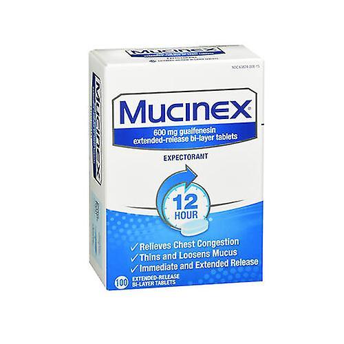 Mucinex Extended-Release Bi-Layer, 600 mg, 100 flikar (Förpackning med 1) on Productcaster.