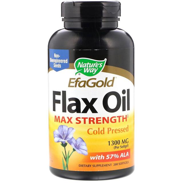 Nature's Way, EfaGold, Flax Oil, Max Strength, 1,300 mg, 200 Softgels on Productcaster.