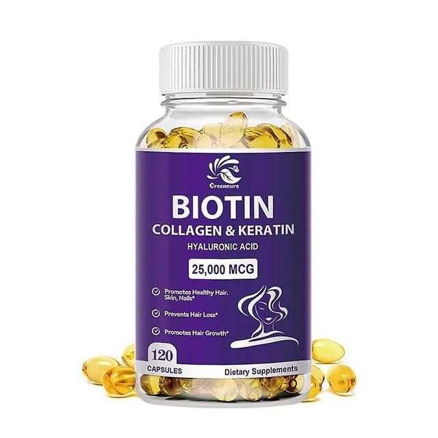 Visgaler 60/120Pcs Biotin Kollagen & Keratin Kapseln - Vitamine zur Unterstützung des Haarwachstums - Nahrungsergänzungsmittel für Frauen, Männer 1... on Productcaster.