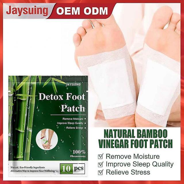 10stk Detox Foot Patch Pads Body Toksiner Rensning Lim Naturlig bambus eddike Ingefær fødder For Stress on Productcaster.