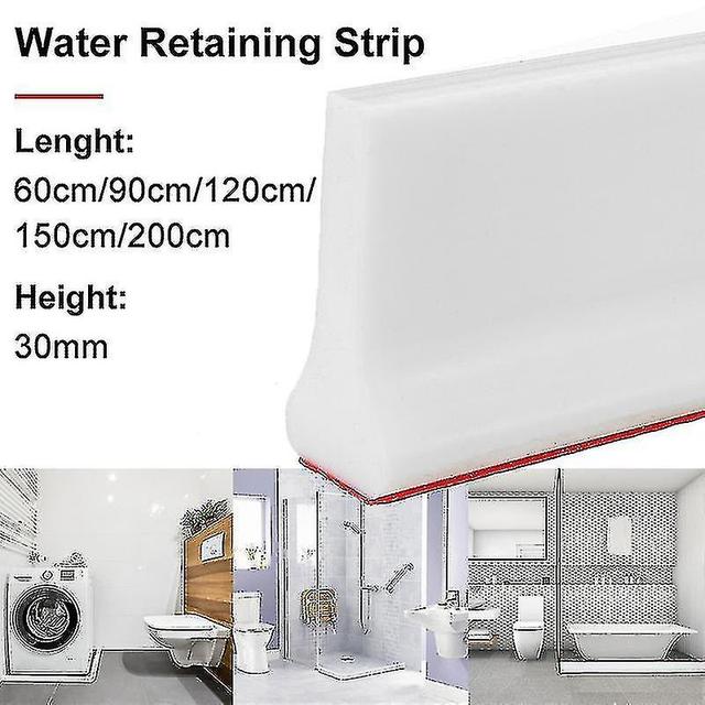 30 Mm Height Bathroom Water Stopper Water Partition Dry&wet Separation Flood Barrier Rubber Dam Silicon Water Blocker Don't Slip Yu 150cm on Productcaster.