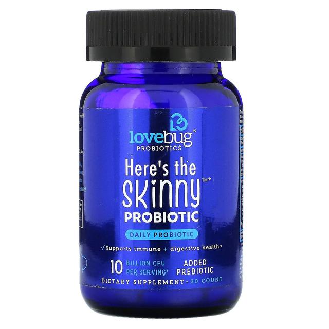 LoveBug Probiotics, Here's The Skinny Probiotic, 10 Billion CFU, 30 Count on Productcaster.