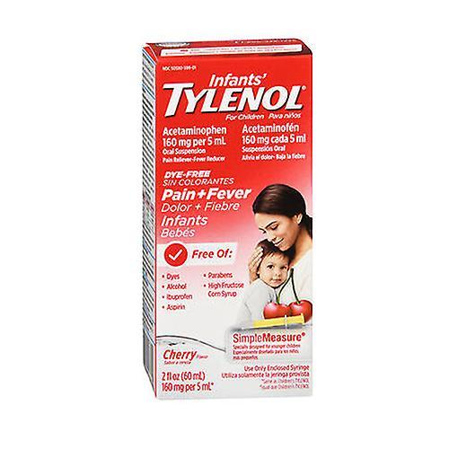 Tylenol Infants Pain + Fever Suspensión Oral Dye Free Cherry, 2 Oz (Pack de 1) on Productcaster.