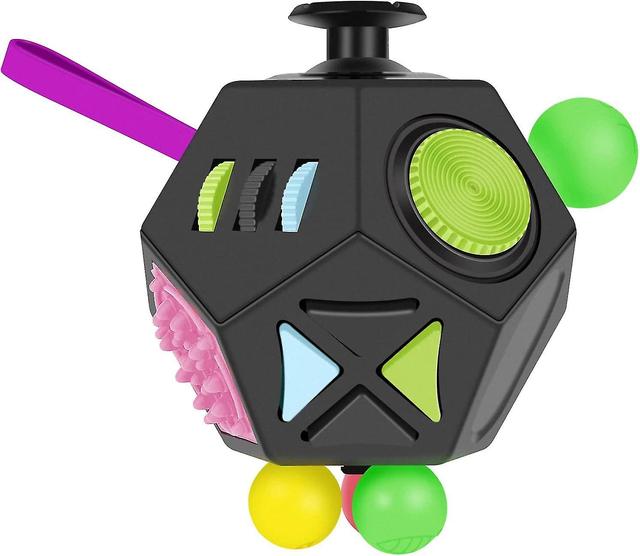 Fidget Cube, 12 Zijden Premium Kwaliteit Fidget Cube Anti Decompressie Verlicht Stress En Angst Voor Add, Adhd, Ocdcolorful-b on Productcaster.