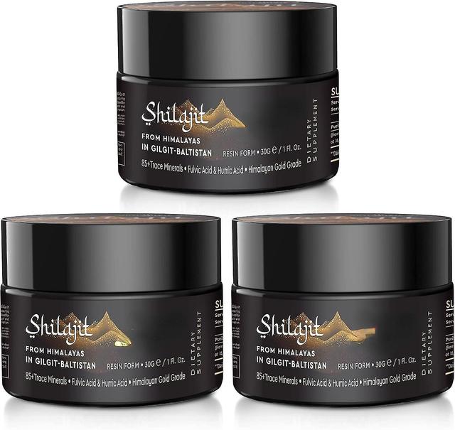 Shilajit Reinstes Himalaya-Shilajit-Harz - 100% reines Shilajit in Goldqualität mit Fulvinsäure und 85+ Trac 3pcs on Productcaster.