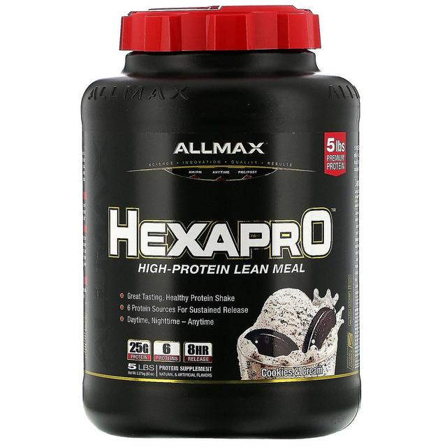 ALLMAX, Hexapro, proteinreiche magere Mahlzeit, Kekse & Sahne, 2,27 kg (5 lbs) on Productcaster.