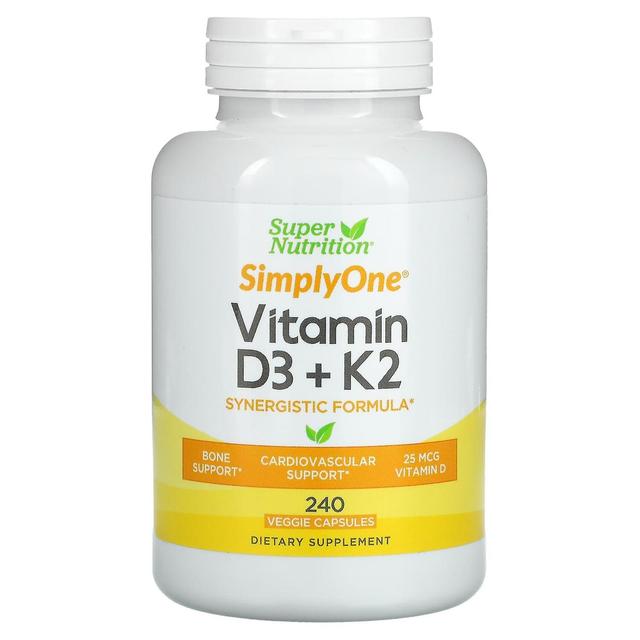 Super Nutrition, Vitamin D3 + K2, 240 Veggie Capsules on Productcaster.