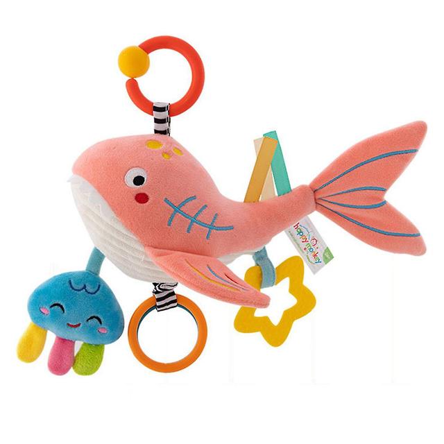 Baby Music Bell Washable Rattle Toy Rustling Doll Pendant Cute Animal Pendant Pink Shark on Productcaster.