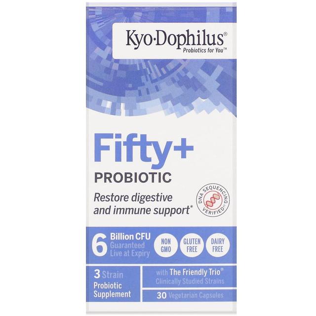 Kyolic, Kyo-Dophilus, Femtio + probiotiska, 6 miljarder CFU, 30 vegetariska kapslar on Productcaster.