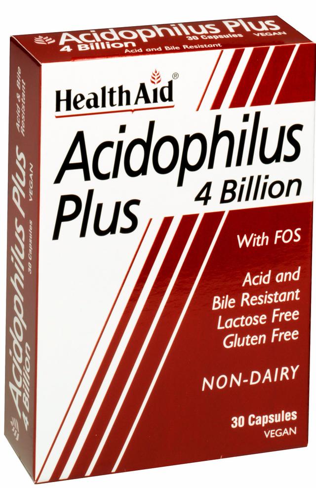 Health Aid Acidophilus Plus 4 Billion - Blister Veg Caps, 30 Vegetable Capsules on Productcaster.