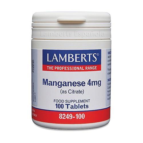 Lamberts Manganese as citrate 100 tablets of 4mg on Productcaster.