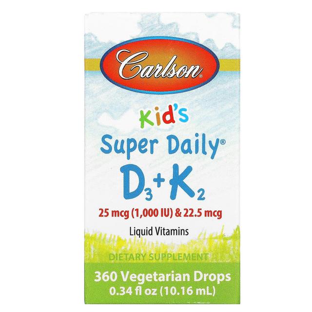 Carlson, Barn, Super Daily D3+K2, 25 mcg (1,000 IE) & 22.5 mcg, 0.34 fl oz (10.16 ml) on Productcaster.