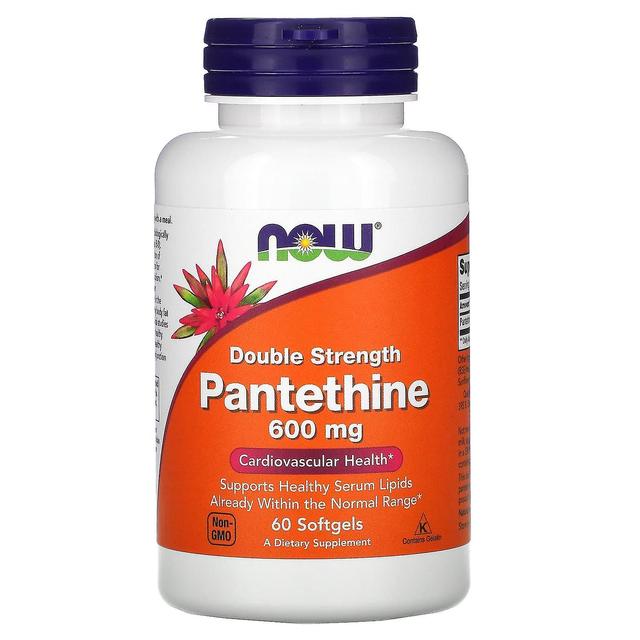 NOW Foods, Pantethine, Double Strength, 600 mg, 60 Softgels on Productcaster.