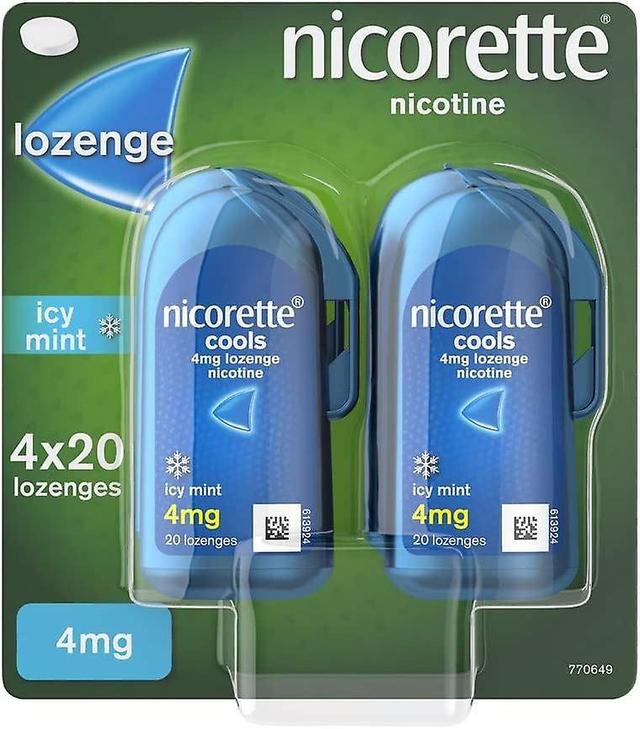 Nicorette Cools 4 mg Pastilha 4x20 Gelada Hortelã Pastilhas de Nicotina Parar de fumar Aid on Productcaster.