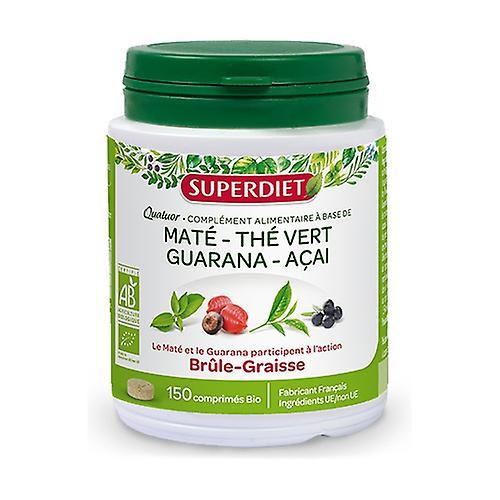 Super Diet Økologisk Fat Burning Quartet: Mate, Guarana, Grøn Te, Acai 150 tabletter on Productcaster.