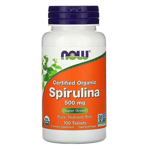 NOW Foods Agora Alimentos, Spirulina orgânica certificada, 500 mg, 100 Comprimidos on Productcaster.