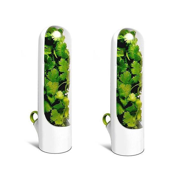 Herb Saver Premium Herb Storage Container Keeps Greens Vegetables Fresh Premium Herb Keeper 2pcs on Productcaster.