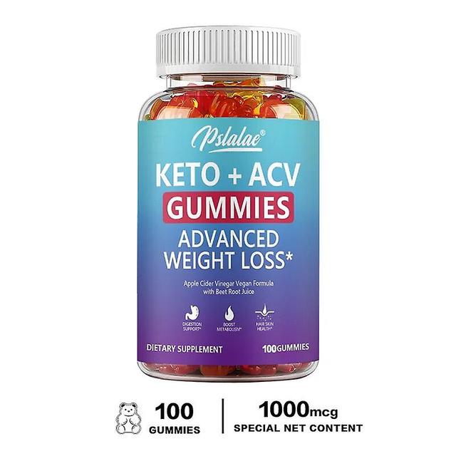 Visgaler Keto + Acv Gummies - Apple Cider Vinegar Dietary Fiber Supplement, Vegetarian, Unisex 100 Gummies on Productcaster.